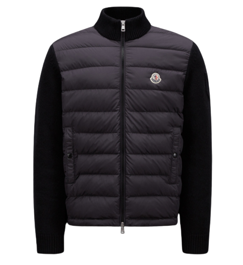 Moncler Tricot Knit Down Cardigan Jacket Black Men's 091 9B00020 M1115