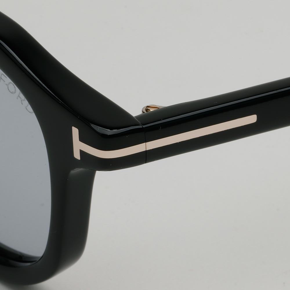 TOM FORD Black Acetate Square Sunglasses Gray Tint Asian Fit TF1149D 05A
