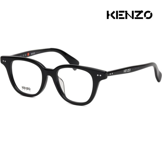 KENZO Black Square Acetate Eyeglasses Asian Fit Unisex KZ50178F001