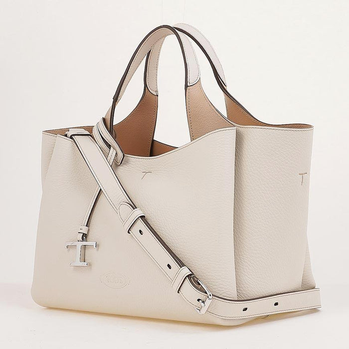 Tods Mini Leather Shoulder Bag Women New Collection Ivory