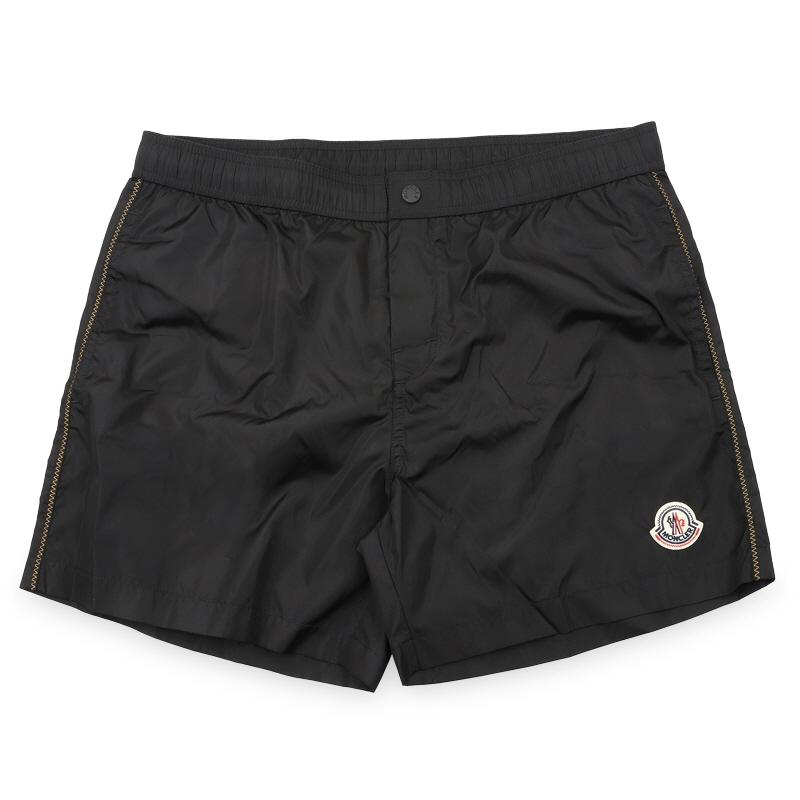 Moncler Men's Logo Patch Elastic Swim Shorts Black 2C00005 599JK 999