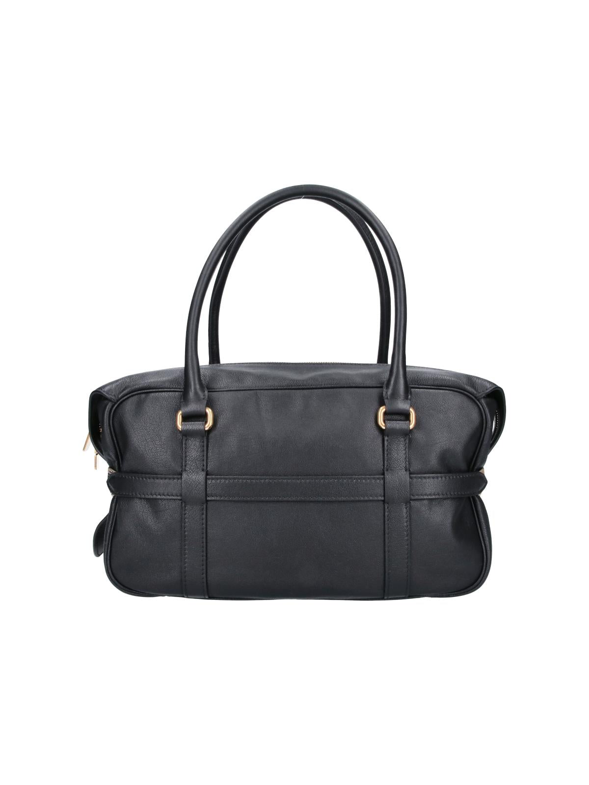 BURBERRY Leather Shoulder Bag Black