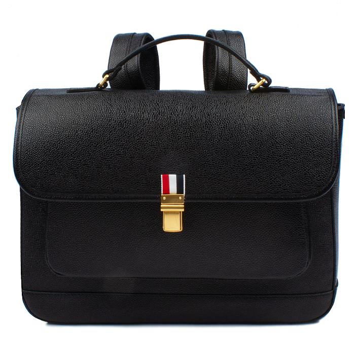 THOM BROWNE Pebble Grain Leather School Backpack
