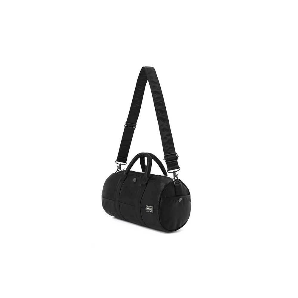 PORTER Tanker Boston Drum Crossbody Bag Black Nylon