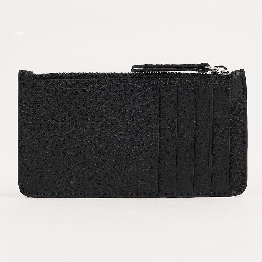 Maison Margiela Unisex Four-Stitch Leather Card Holder Black