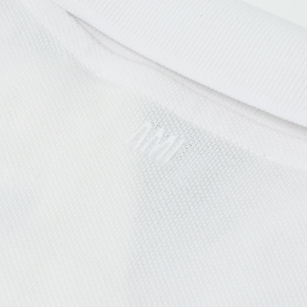 AMI Small Heart Logo Unisex Short Sleeve Polo Shirt White