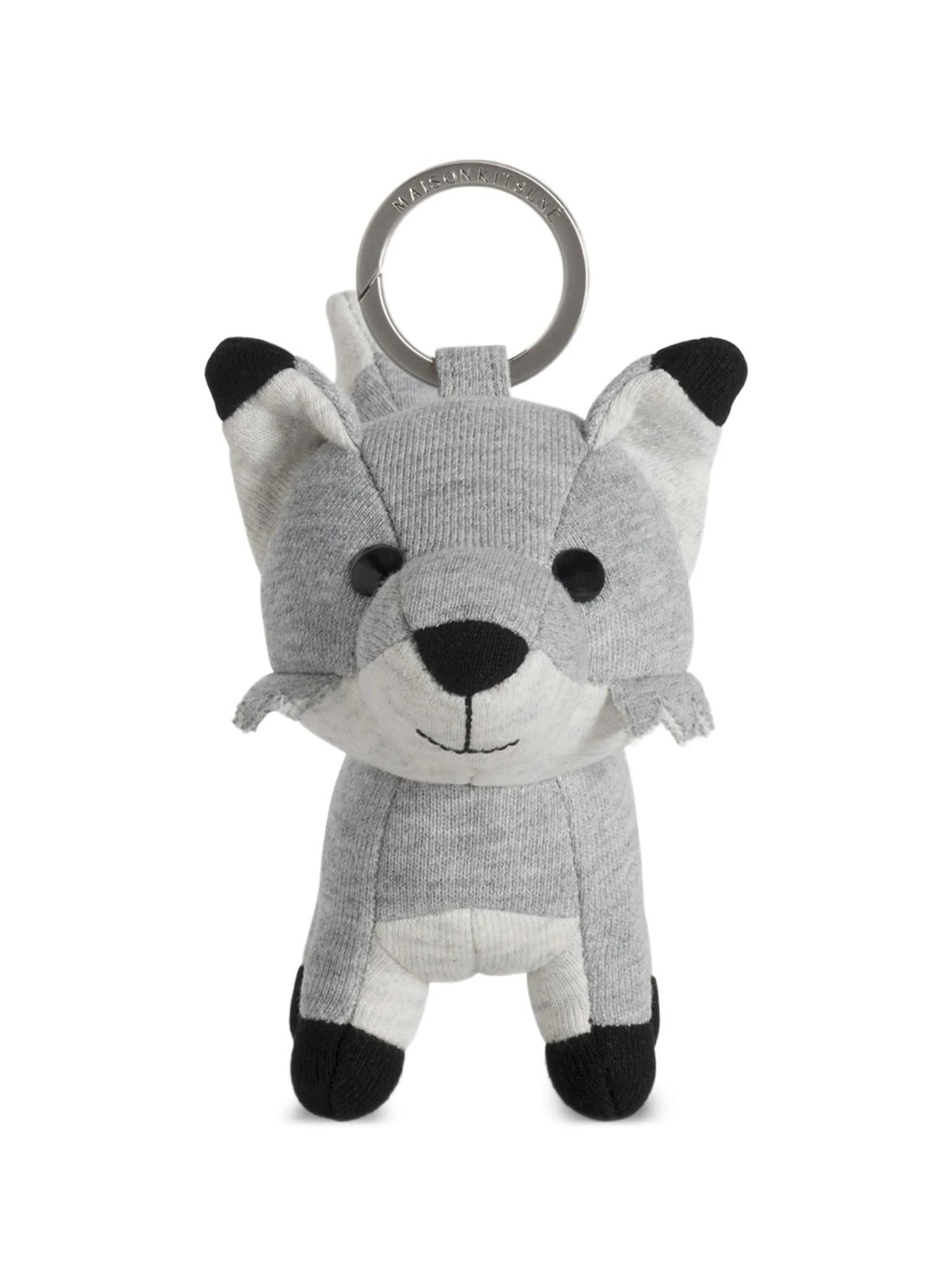 Maison Kitsune Metal Fox Charm Keyring Keychain Silver