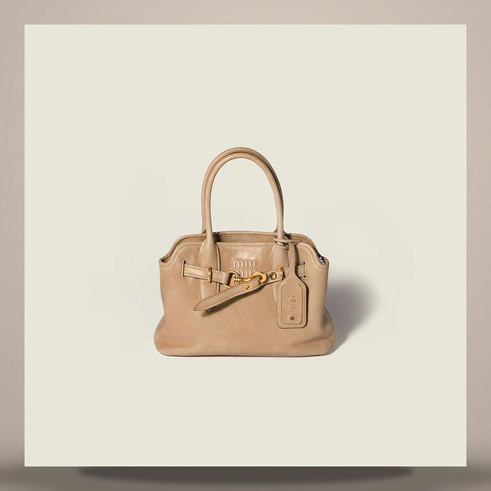 Miu Miu Avantgarde Nappa Leather Shoulder Bag Black