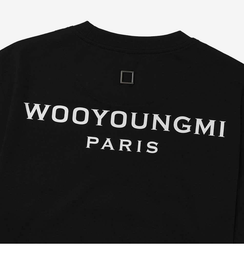 WOOYOUNGMI Black Cotton Back Logo Short Sleeve T-Shirt