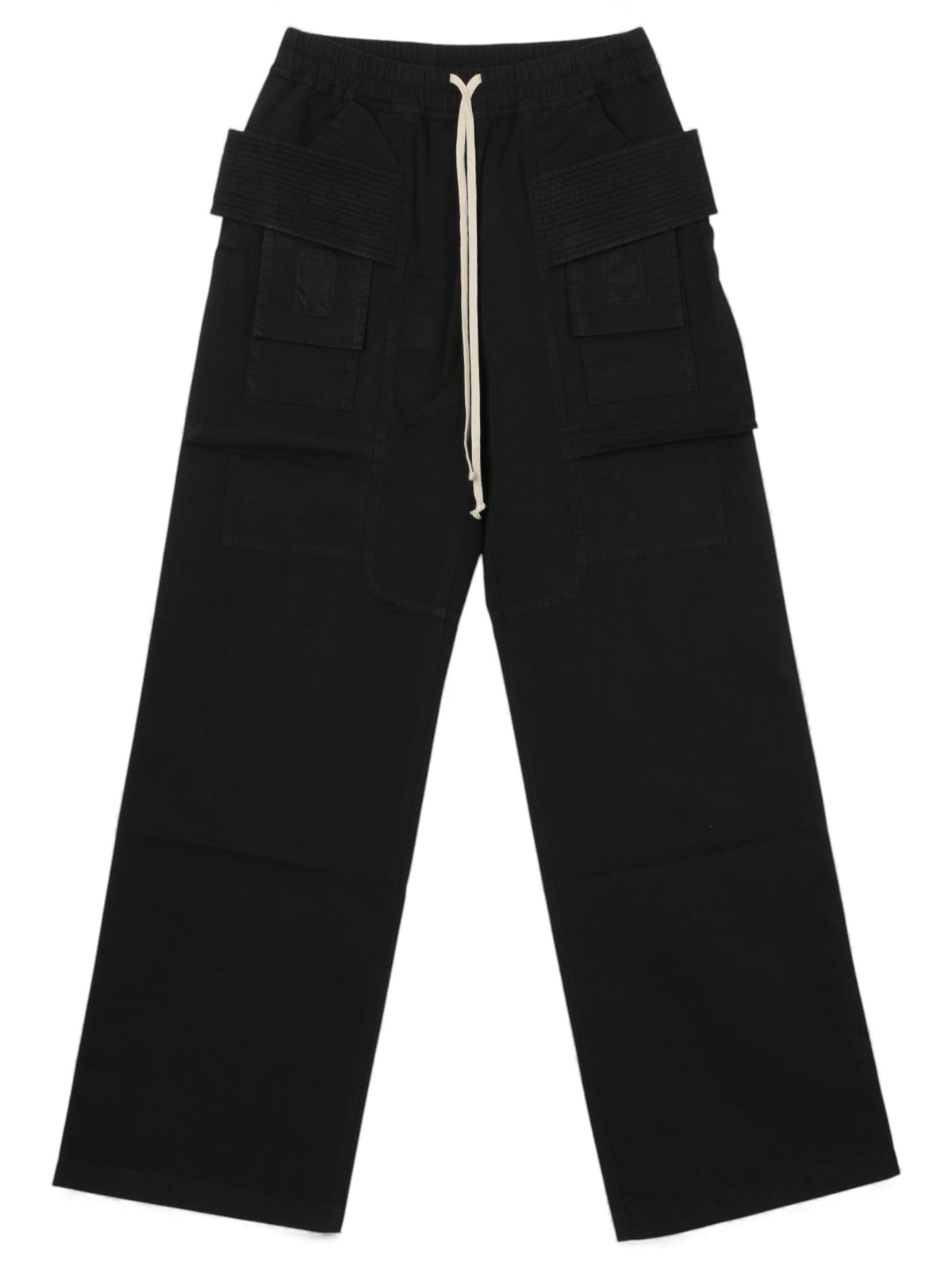 Rick Owens DRKSHDW Wide Creatch Cargo Pants Black Cotton Twill