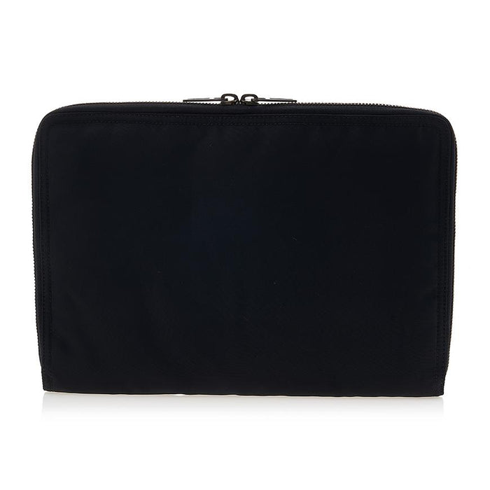 BALENCIAGA Explorer Logo Clutch Bag Black Leather Men