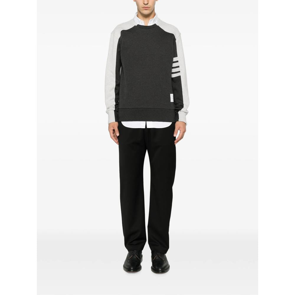 THOM BROWNE Gray Cotton Crewneck Sweatshirt Men’s