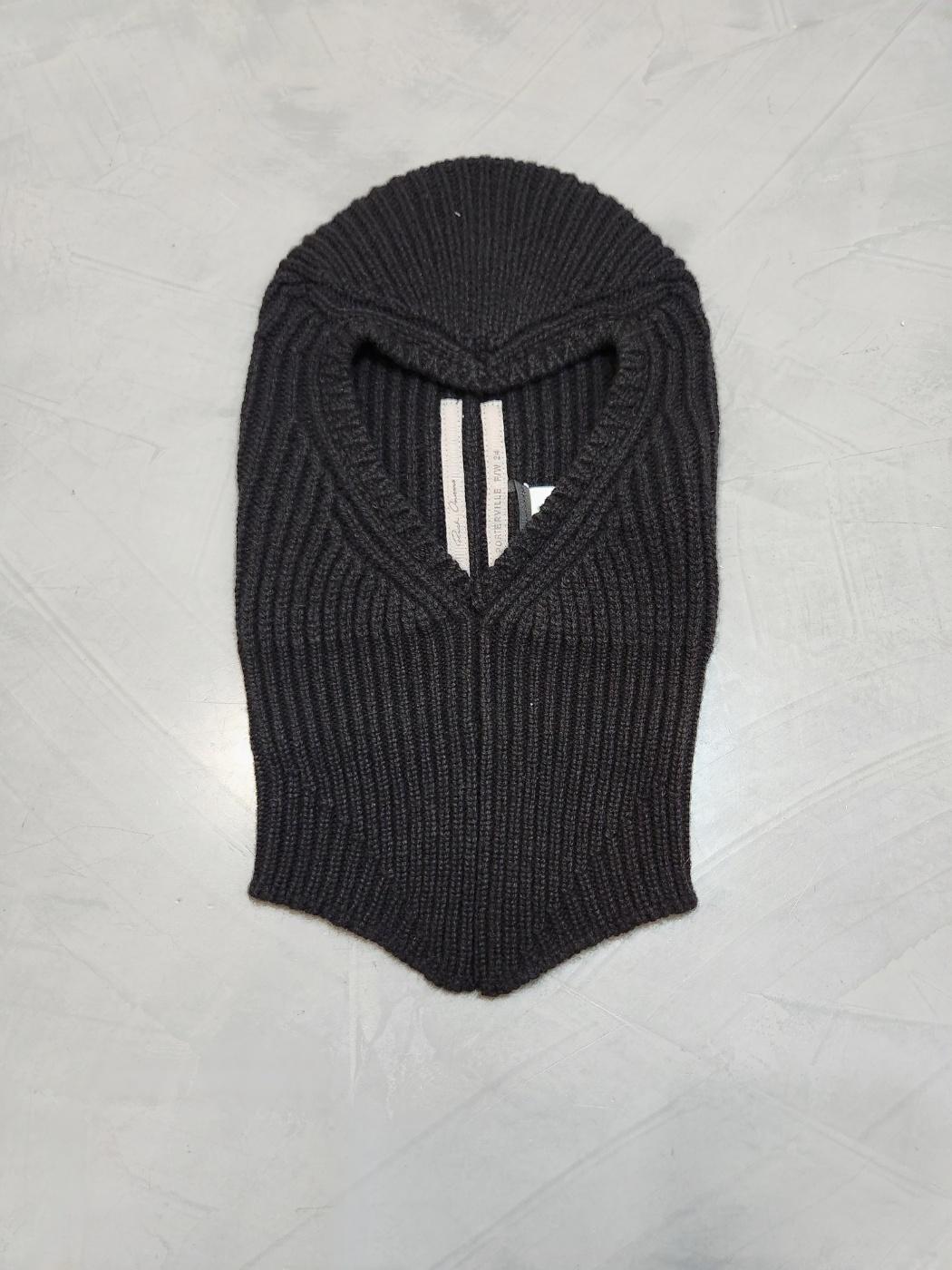 Rick Owens Black Wool Knit Skull Balaclava RR02D6490 KWV 09