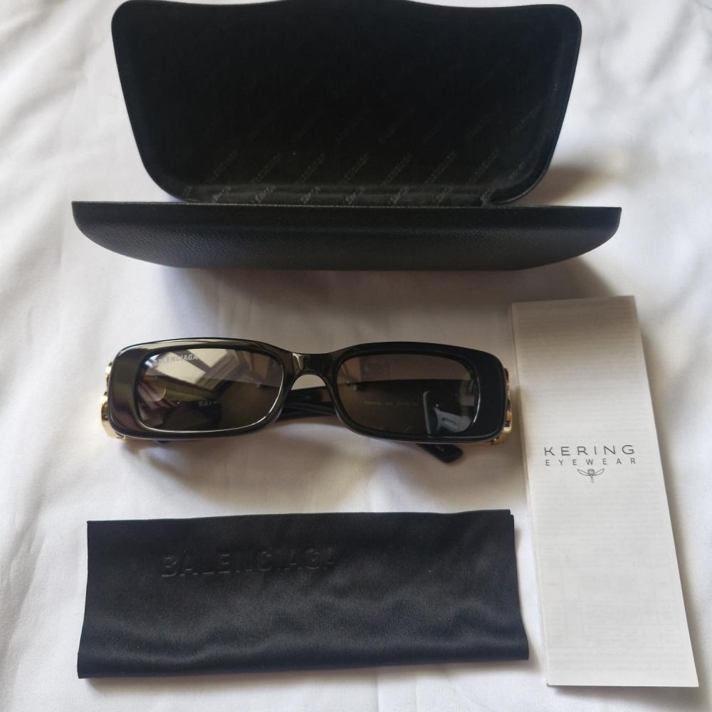 BALENCIAGA Dynasty Rectangle Sunglasses Black