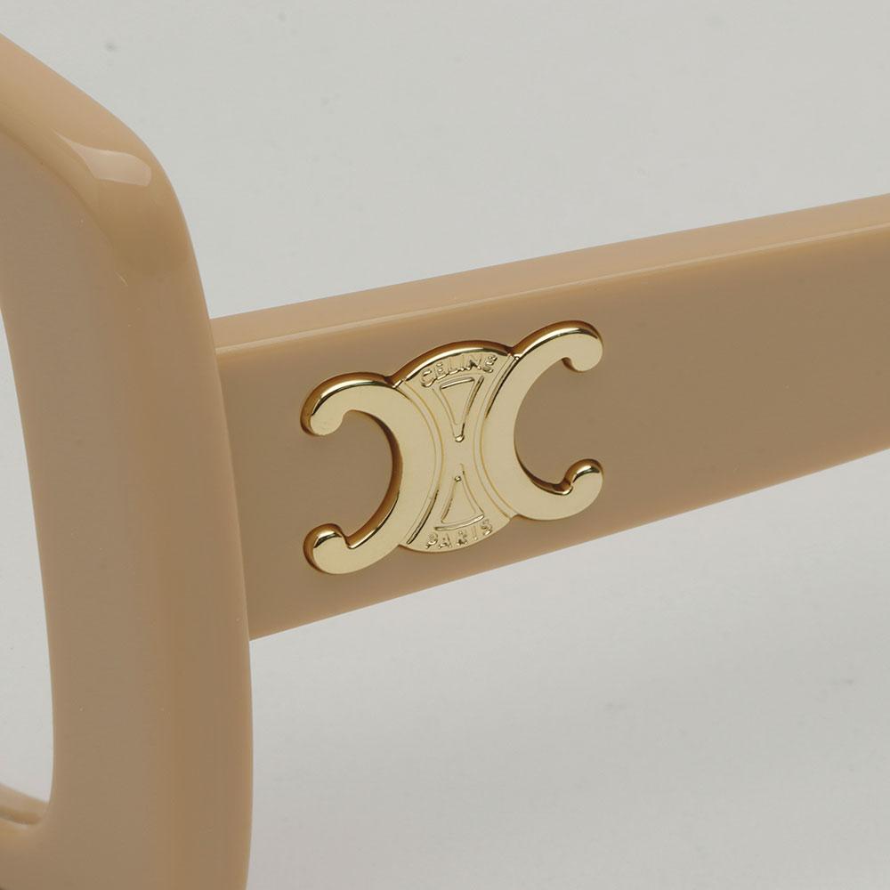CELINE Beige Triomphe Square Acetate Eyeglass Frames Unisex CL50121I 057