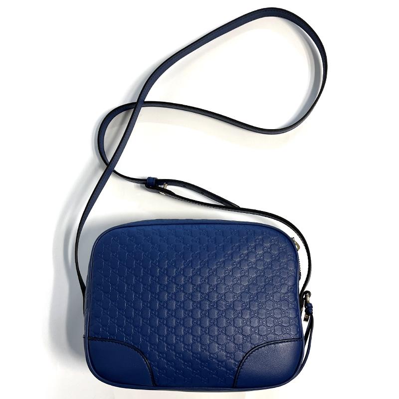 GUCCI GG Guccissima Disco Crossbody Bag Blue 449413 BMJ1G