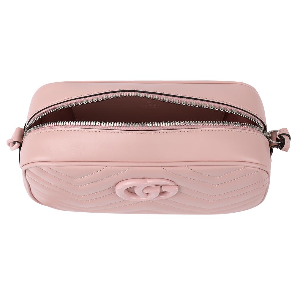 GUCCI Marmont Leather Crossbody Bag Pink