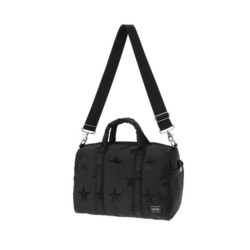 PORTER Flag Short Boston Shoulder Bag Black Crossbody 867 26869