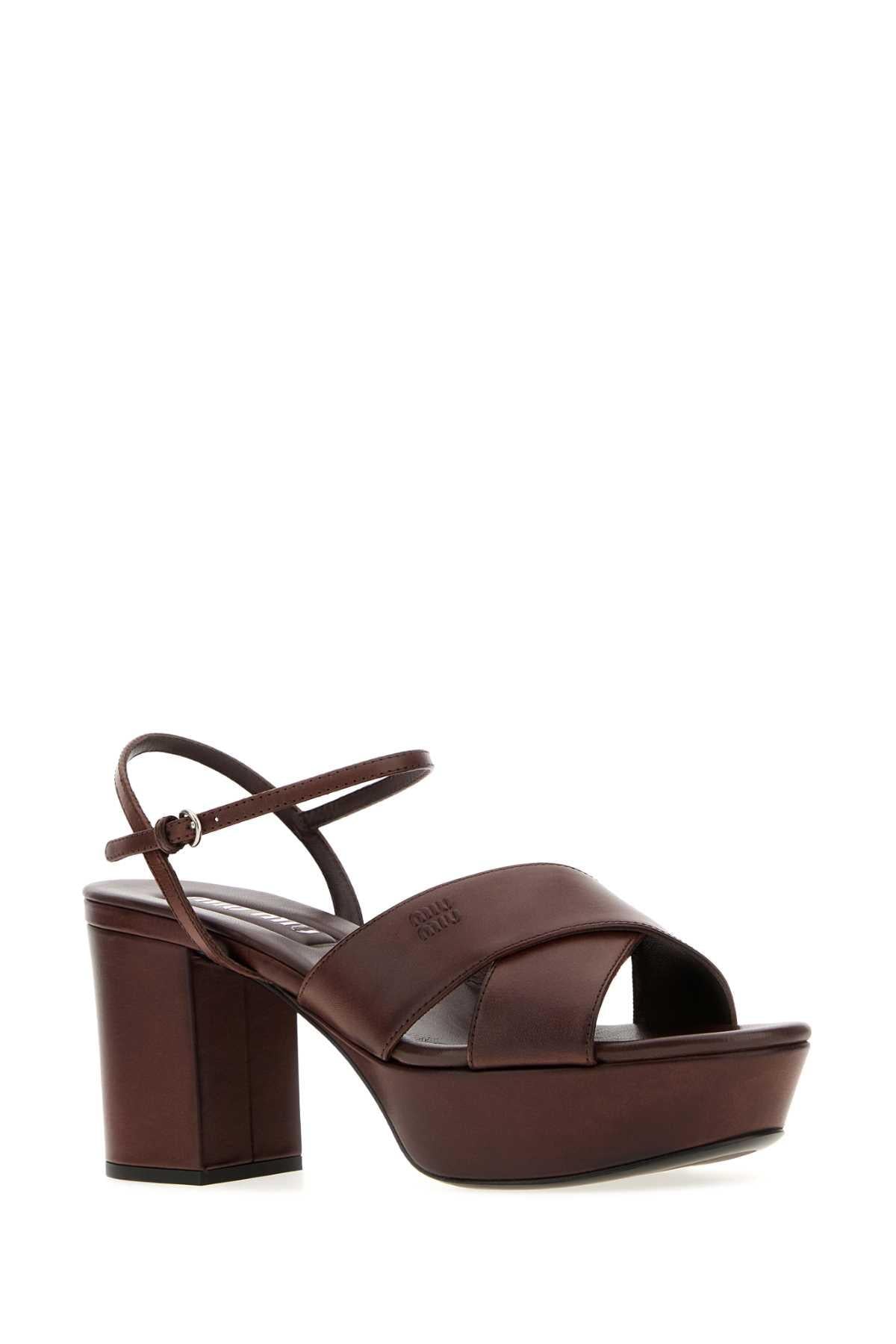 Miu Miu Leather Black Strappy Sandals