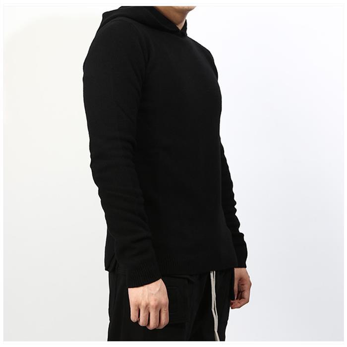 Rick Owens Cashmere Hooded Zip Sweater Black Men’s Knit