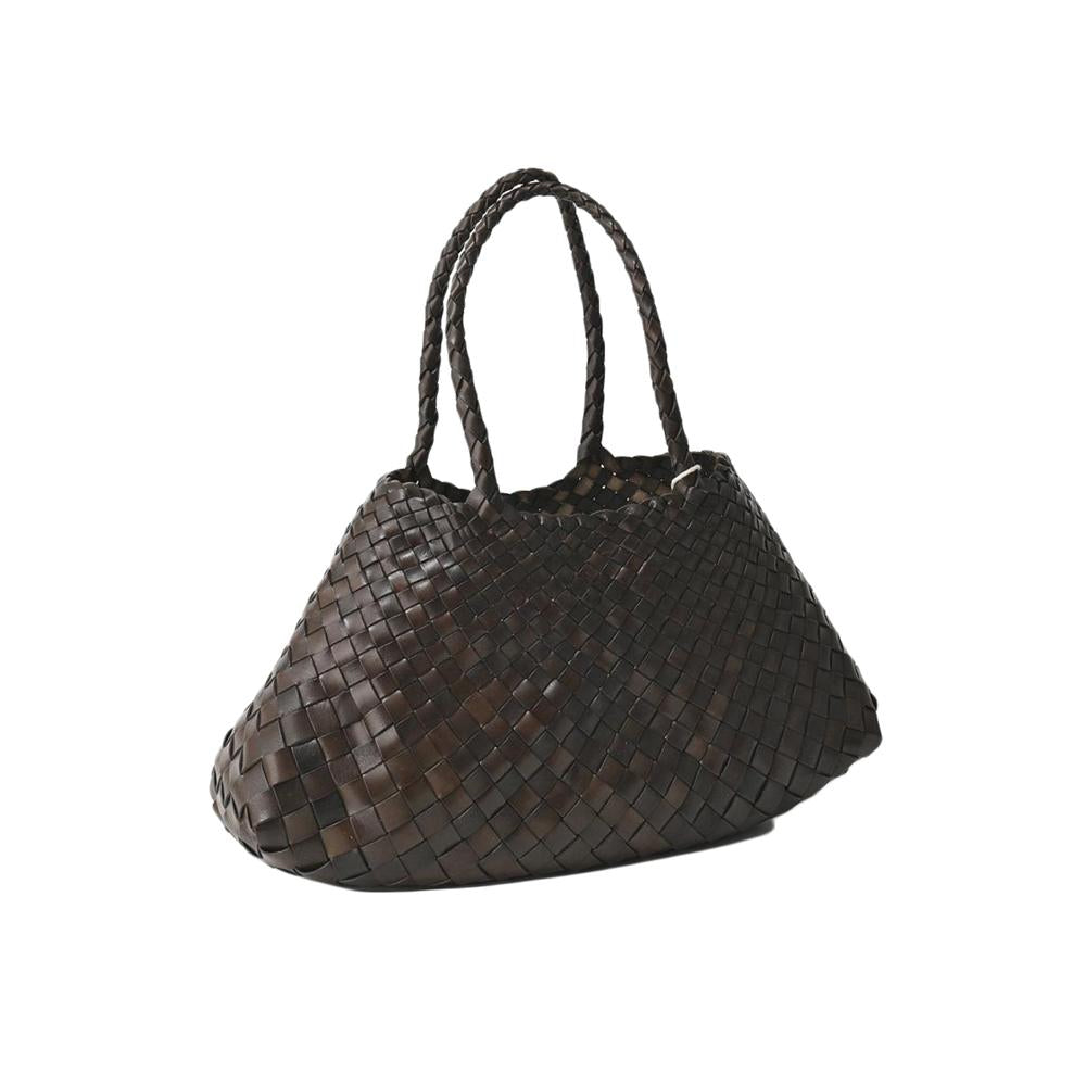 Dragon Diffusion Dark Brown Leather Santa Croce Large Tote Bag 8892 DK BROWN