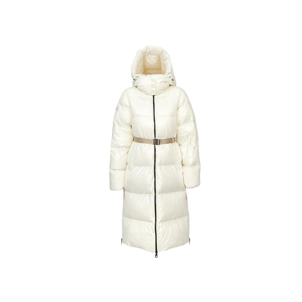 Duvetica LEMIE Logo Patch Long Puffer Jacket Cream VDDJ31146K0001 CRL