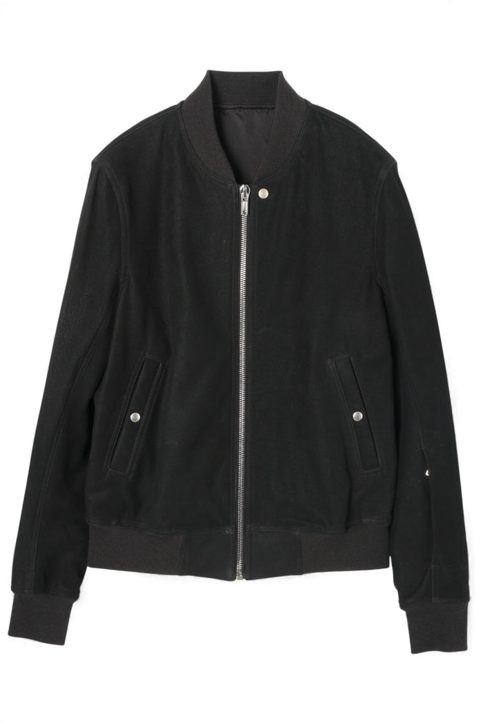 Rick Owens Grain Nubuck Leather Classic Flight Jacket Black RU01D3782 LCK 09