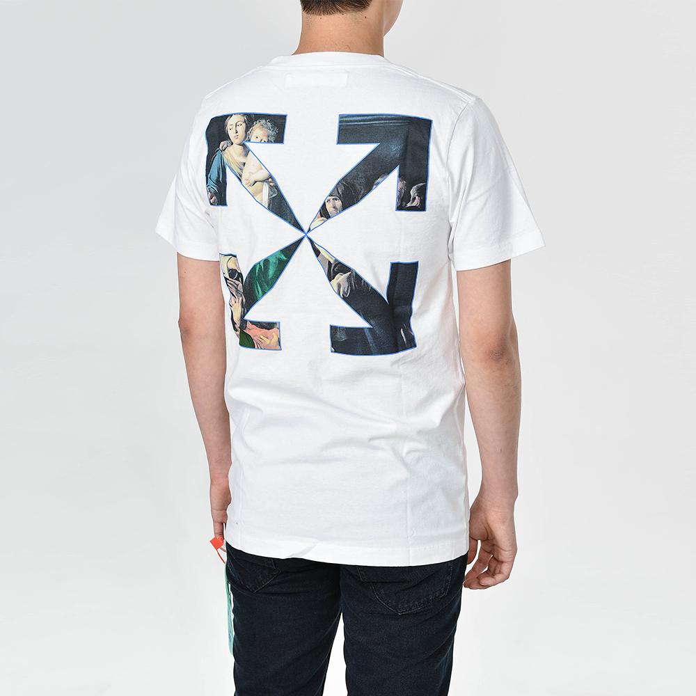 OFF WHITE Caravaggio Arrow Graphic Short Sleeve T-Shirt White