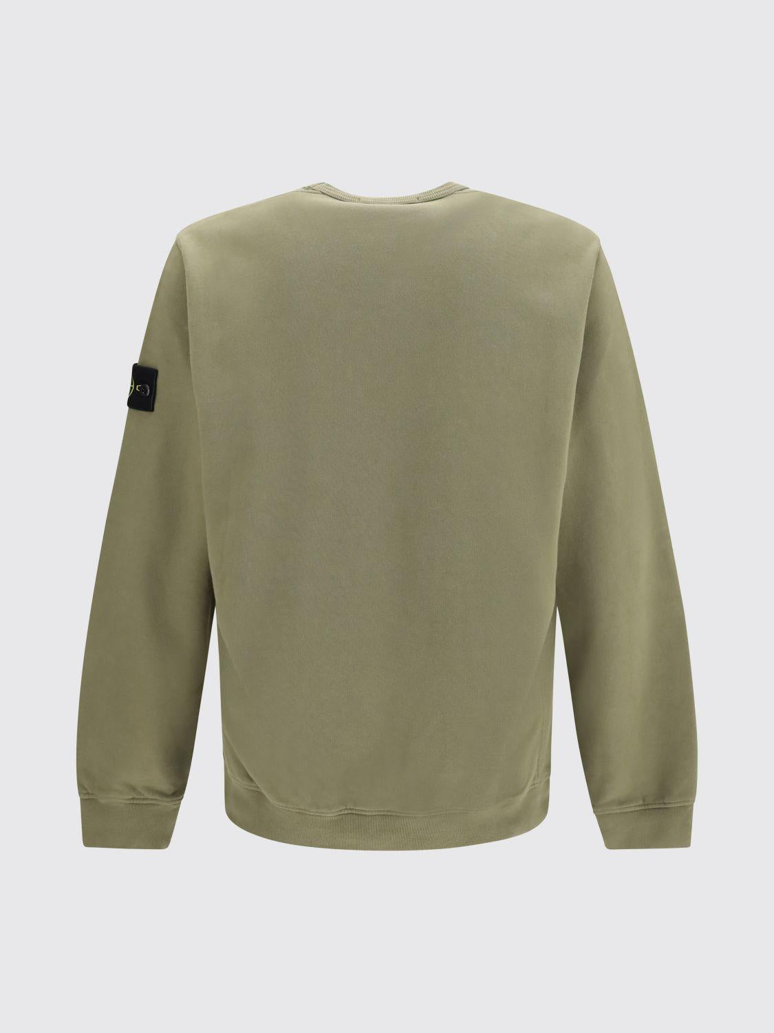 STONE ISLAND Gray Cotton Logo Sweatshirt