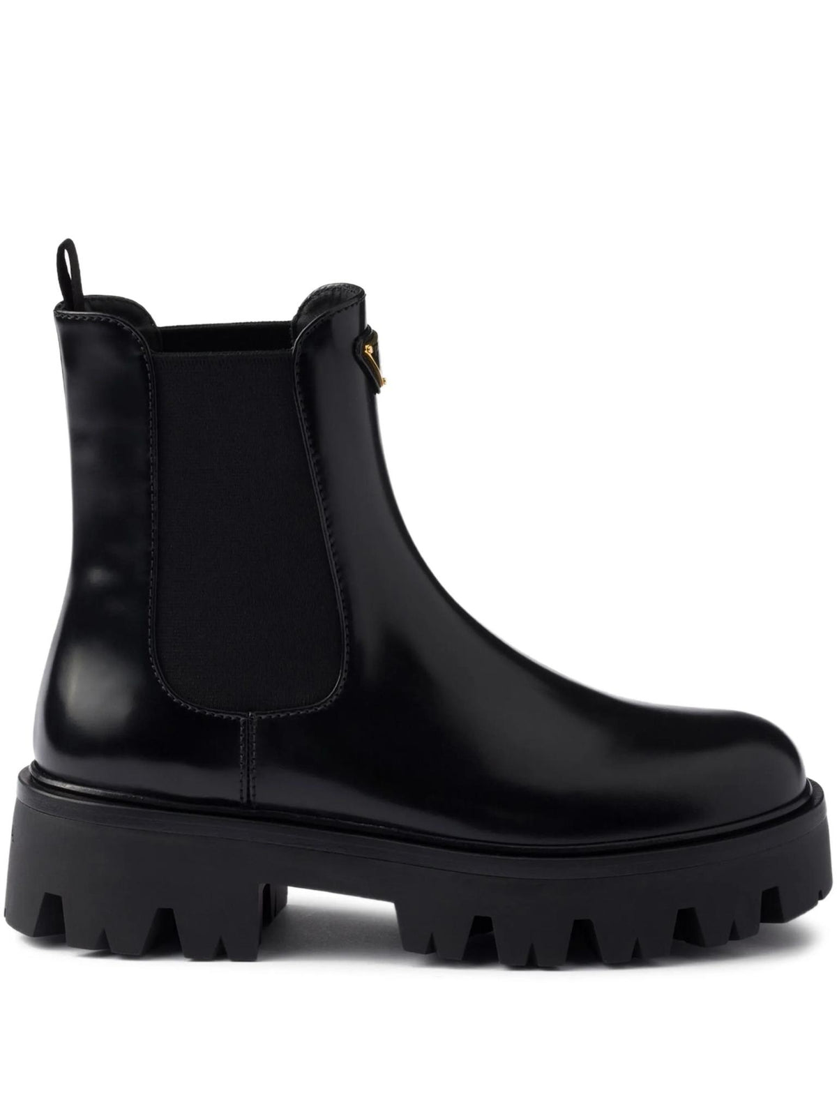 PRADA Black Leather Ankle Boots