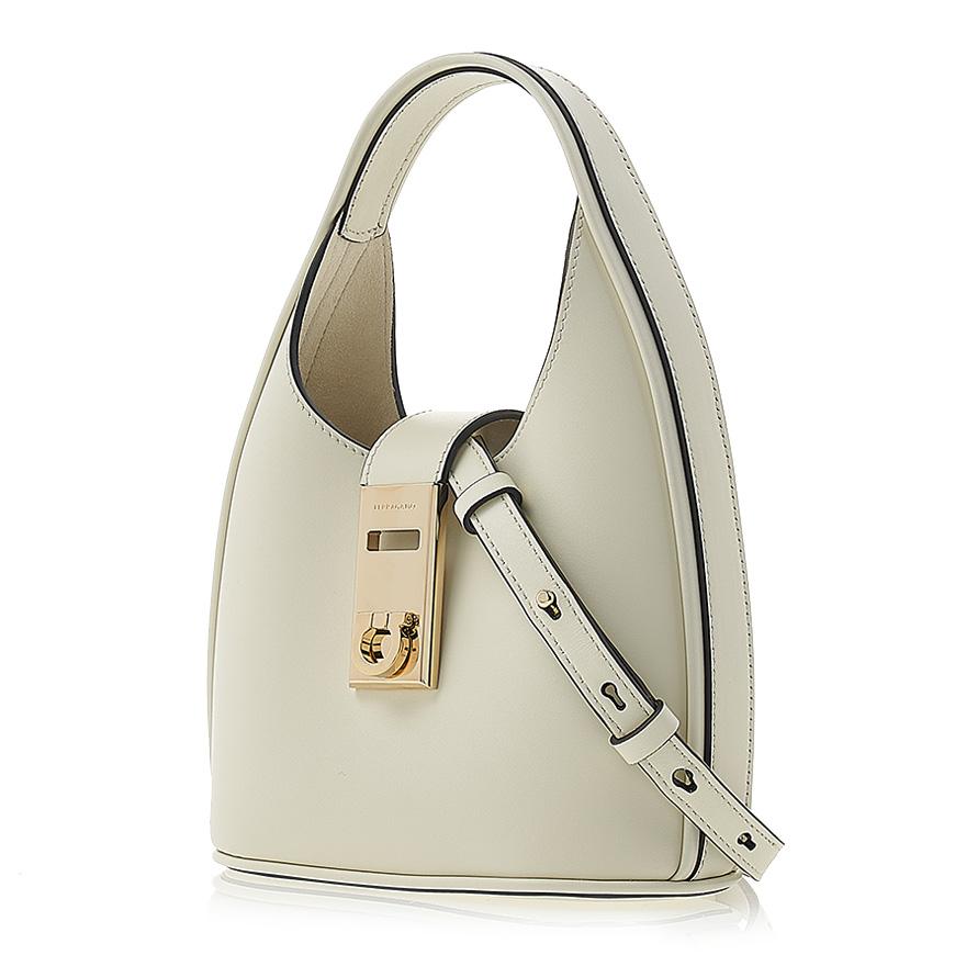 Ferragamo Gancini Soft Mini Tote Bag Mascarpone Calf Leather 0764456 1