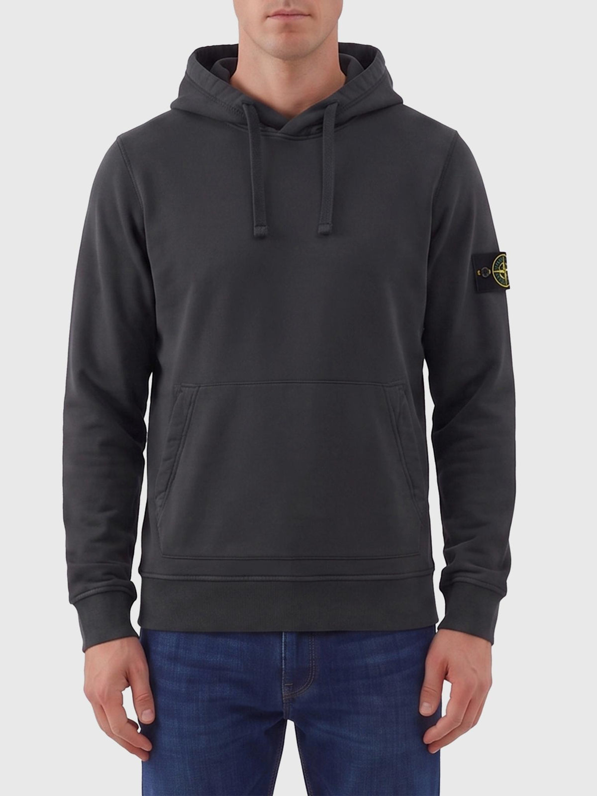 STONE ISLAND Cotton Fleece Pullover Hoodie Navy Men’s