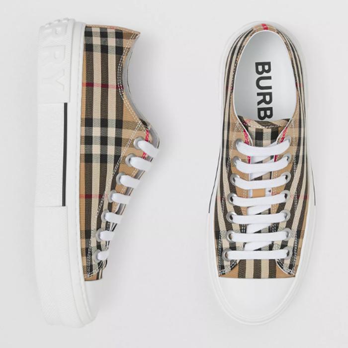 BURBERRY Vintage Check Cotton Low-Top Sneakers for Women