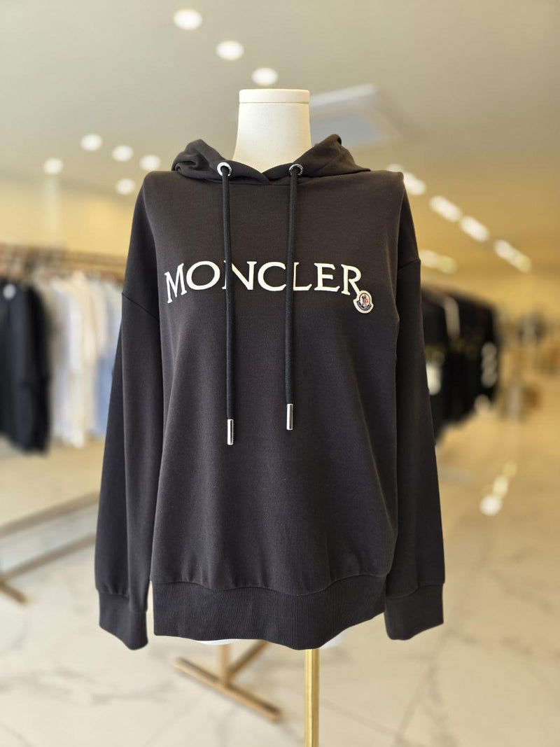 Moncler Women’s Typo Embroidered Hoodie Black 8G000 16 89A1K 999