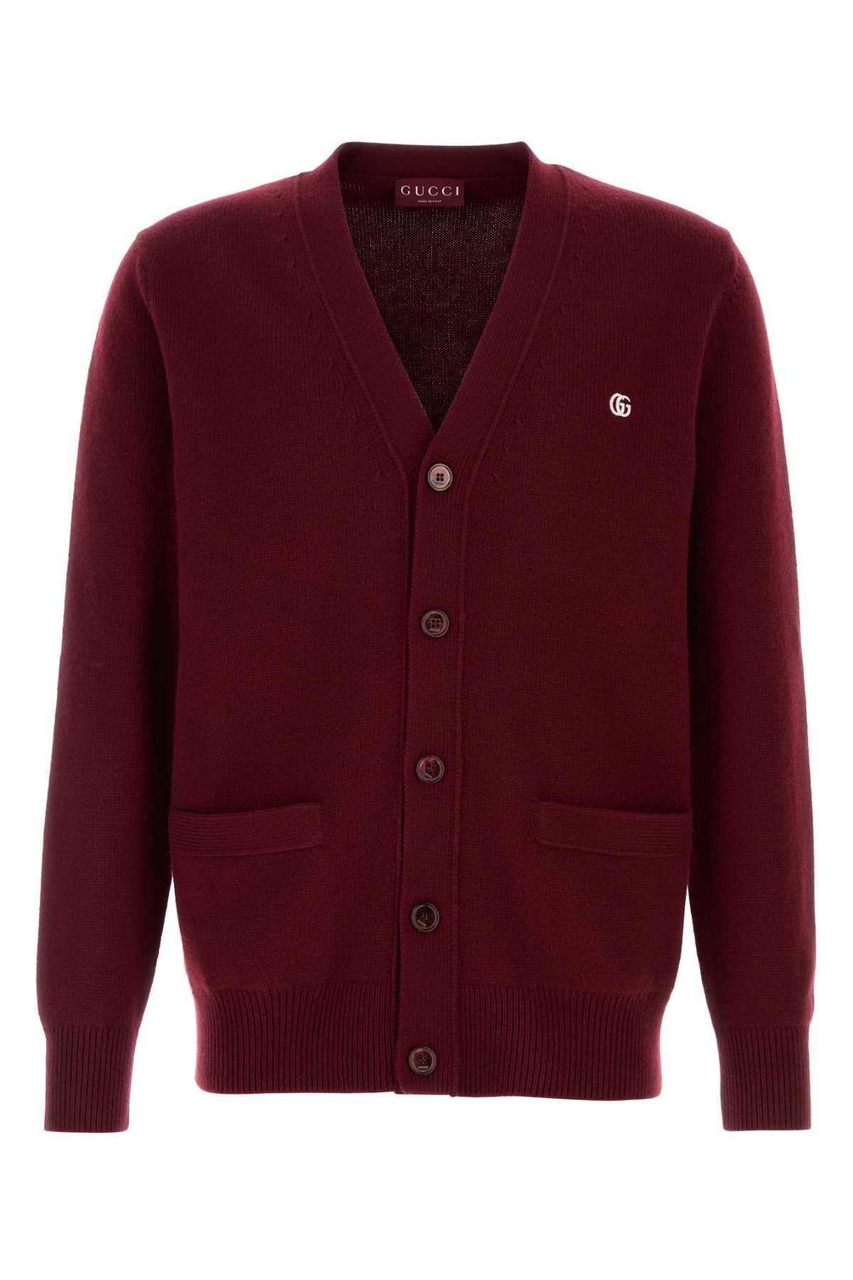 GUCCI Wool Knit Cardigan Men Red