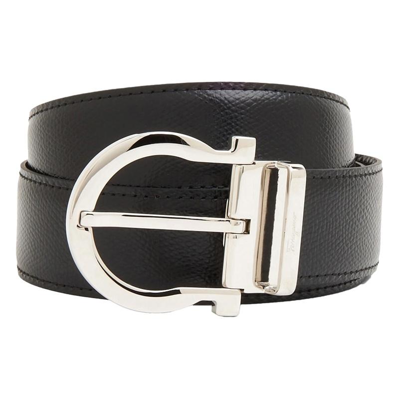 Ferragamo Gancini Buckle Reversible Leather Men's Belt