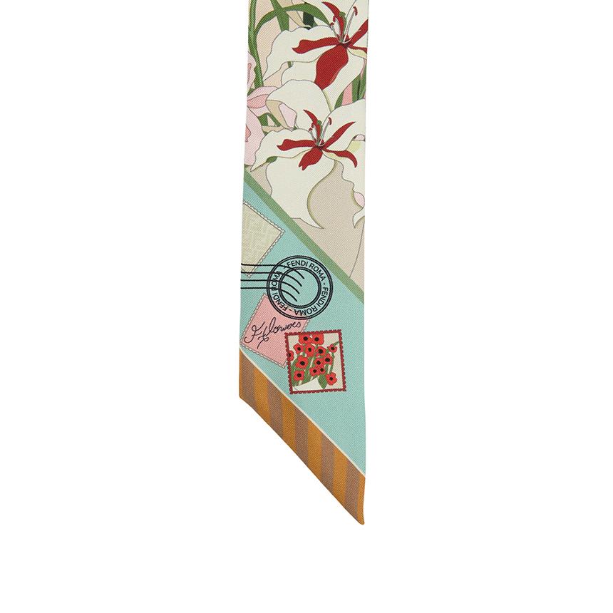 FENDI Optical Print Wrappy Women Silk Scarf Scarf