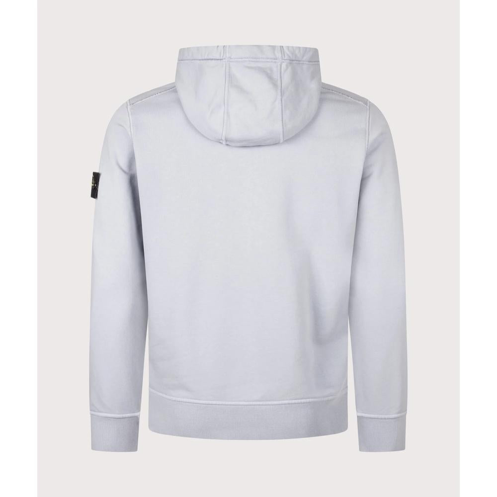 STONE ISLAND Organic Cotton Fleece Men's Hooded Sweatshirt Black
