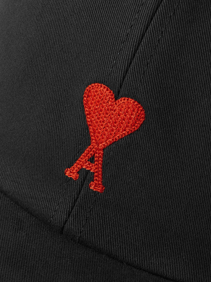 AMI Heart Cotton Canvas Baseball Cap Black BFUCP006 CO0051