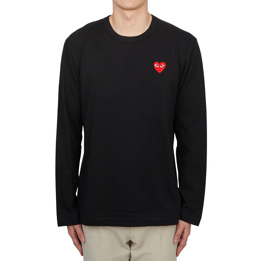 Comme des Garcons Red Heart Patch Long Sleeve Unisex T-Shirt AX T118 051 1