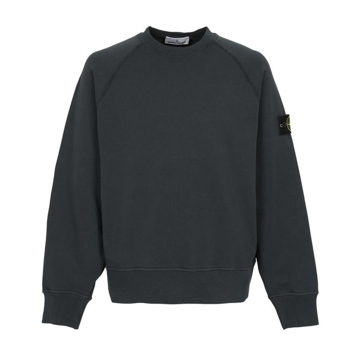 STONE ISLAND Men’s Crewneck Sweatshirt Black Cotton Pullover