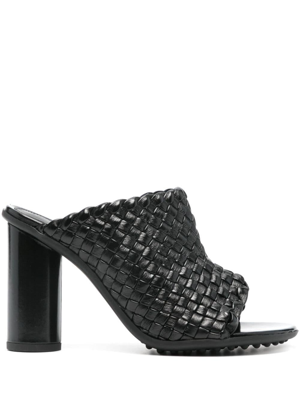 Bottega Veneta Black Leather Sandals