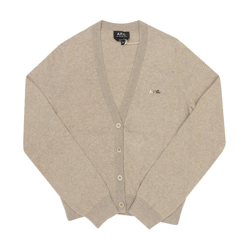 A.P.C. Josephine Crepe V-Neck Cardiga COEZJ F22316 PBC HEATHERED BEIGE JOSEPHINE
