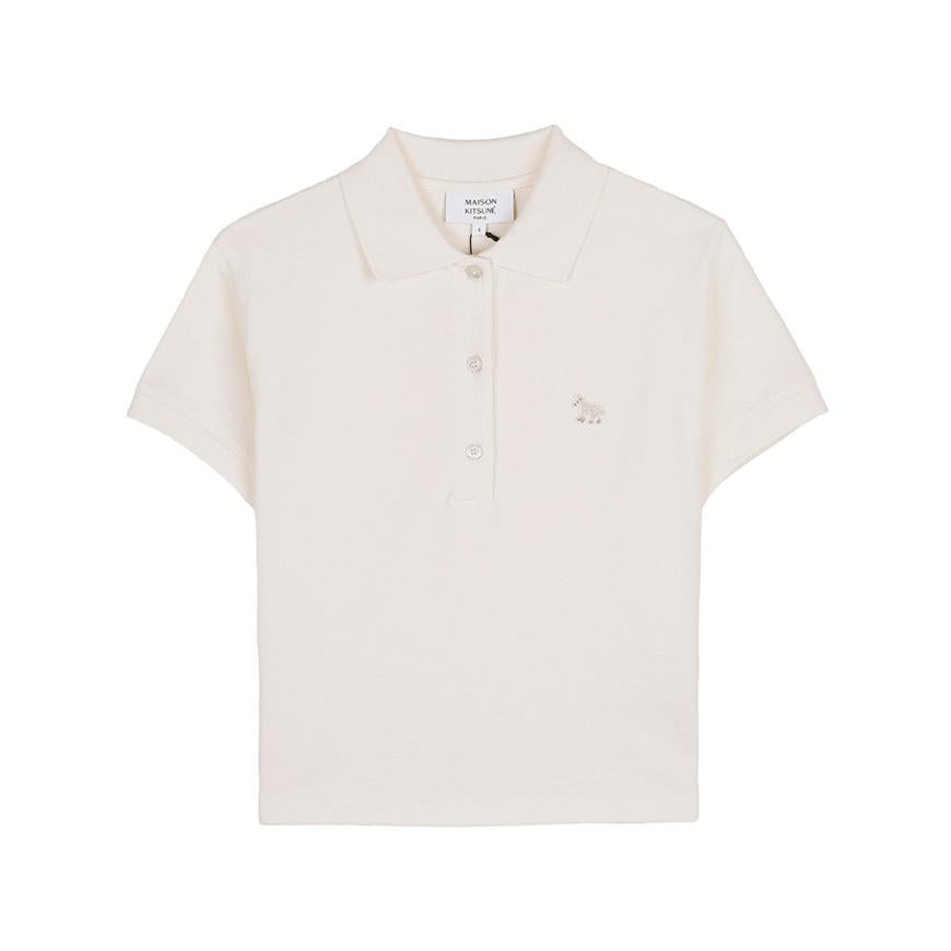 Maison Kitsune Baby Fox Logo Crop T-Shirt Women White Cotton PW00204 KP0001 0063