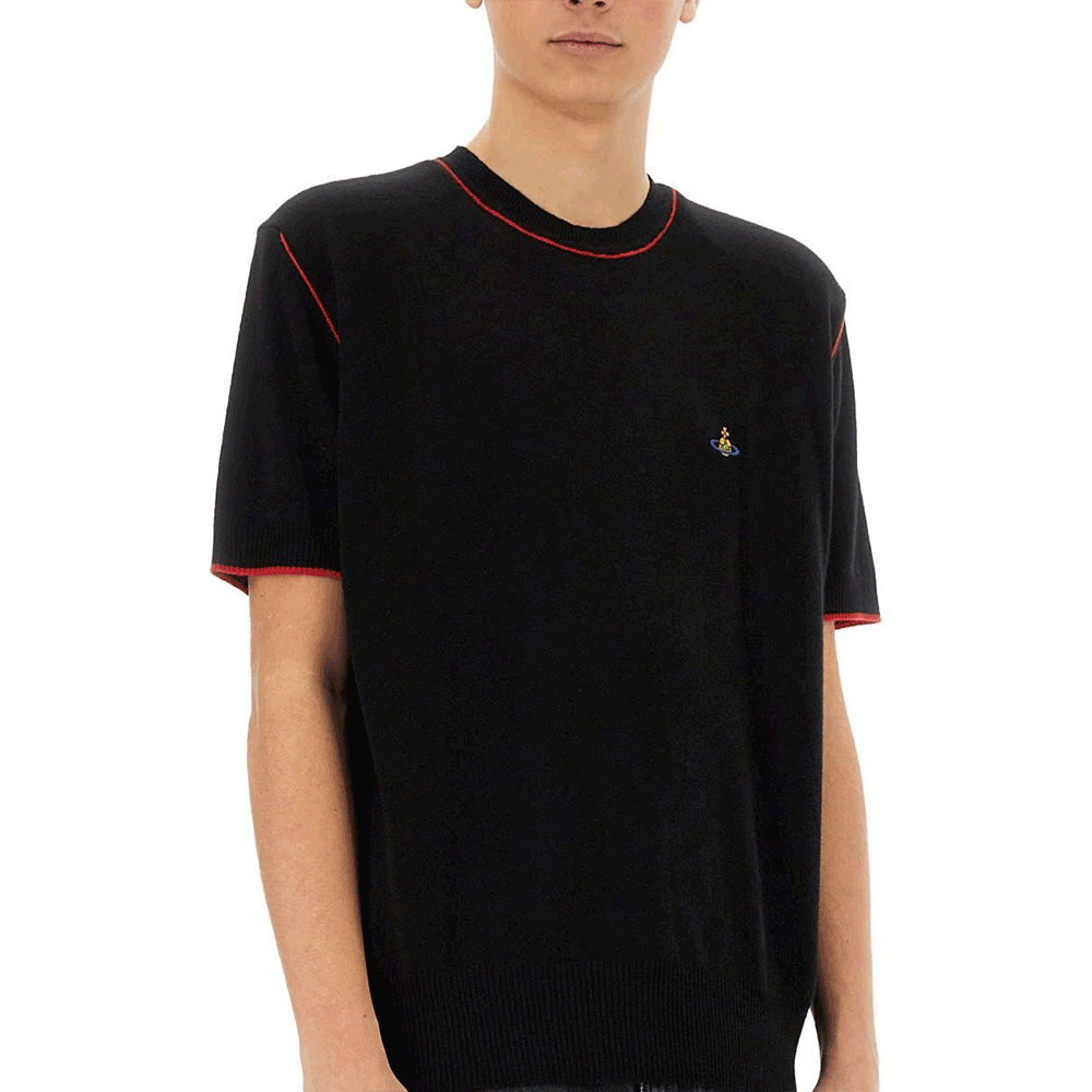 Vivienne Westwood Alex Men’s Short Sleeve Knit Crewneck Swea 27010013 Y0037 N401