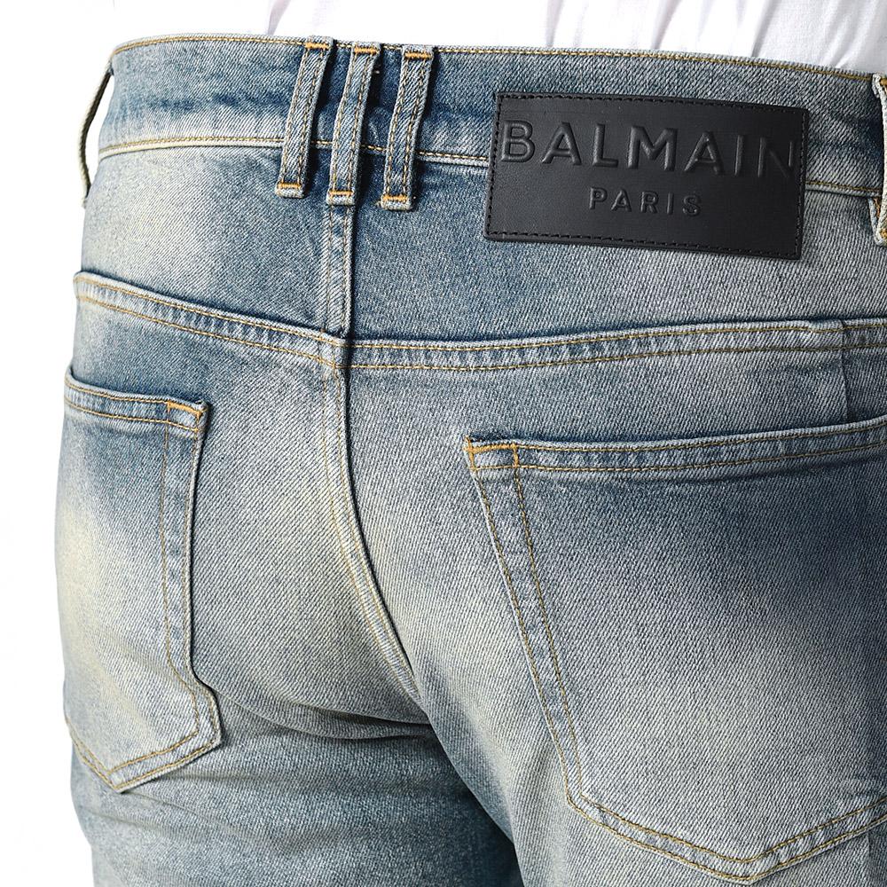 Balmain Slim Fit Blue Denim Jeans for Men