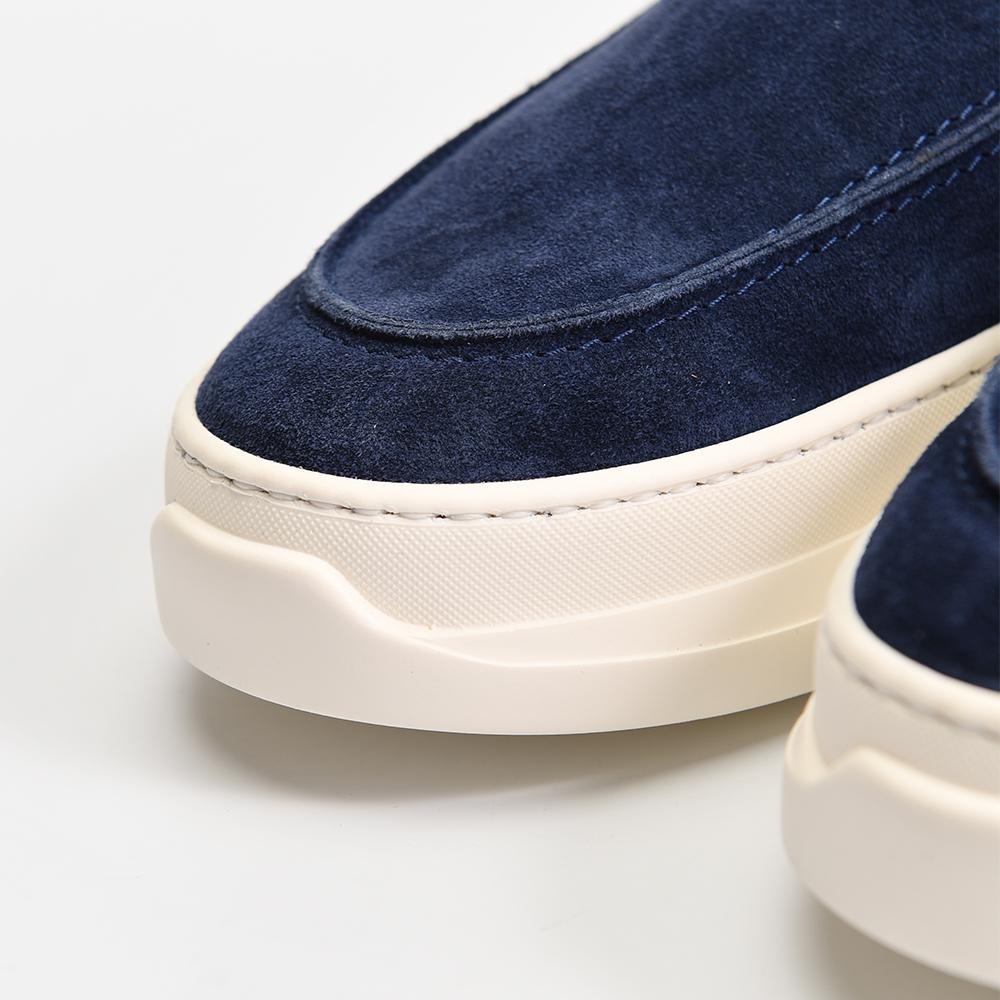 Giuseppe Zanotti Conley String Suede Slip-On Sneakers Blue