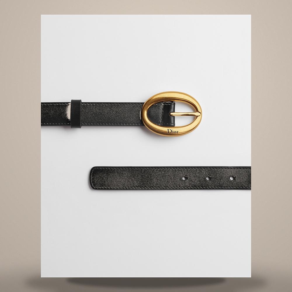 DIOR Black Smooth Calfskin 25mm Belt B1038CGBJ M900