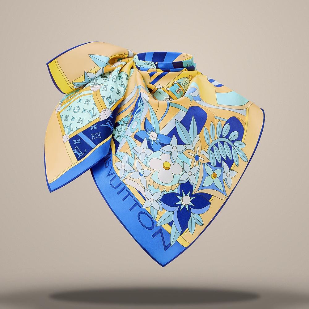 Louis Vuitton LV Wonderland Square 90 Blue Scarf M98313