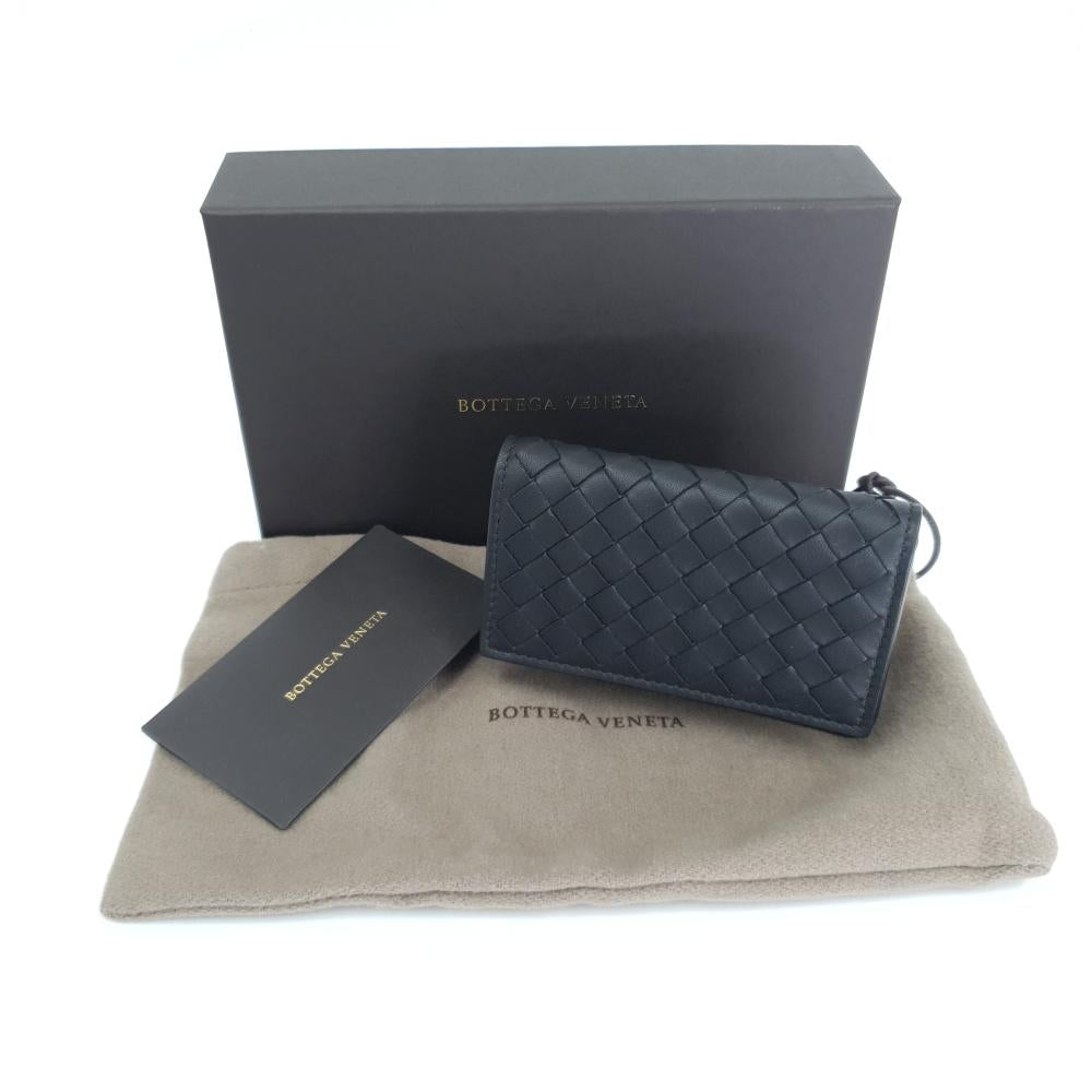 Bottega Veneta Intrecciato Leather Card Holder Black